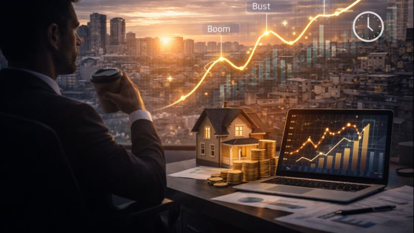 Ciclos longos de ajuste e imóveis analisados sob a paciência estratégica por Alex Nabuco dos Santos.